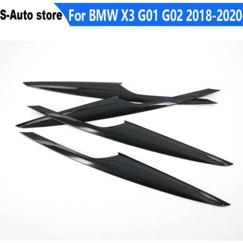 1 Set Carbon Fiber Car Sytling Inner Door Strip Trim Decorative Accessories Interior Cover For BMW X3 G01 G02 2018 2019 2020