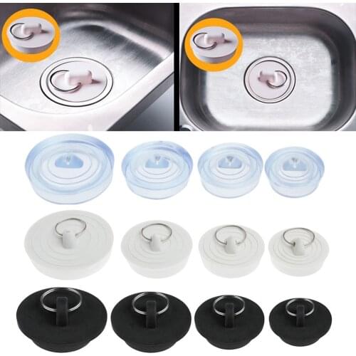 1PC Durable Rubber Kitchen Bath Tub Sink Water Stopper Floor Round Drain Plug Sink Bathtub Drainage Stopper Leakage-proof Plug