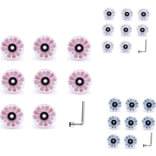 HOT 8 Pack Roller Skate Wheels Luminous Skate Wheels , 82A 58mmx32mm,Quad Roller&Double-Row Roller Skating Accessories