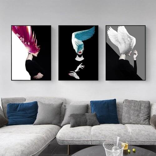 Abstract Woman Figure Wall Art Modern Fashion Posters On The Wall Teen Girl Room Decoration Picture Paintings Frameless