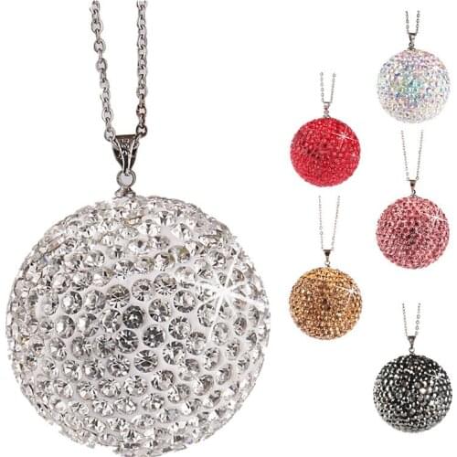 Car Crystal Ball Pendant Cross-border Diamond-encrusted Car Rearview Mirror Full of Diamond Decoration Ornaments