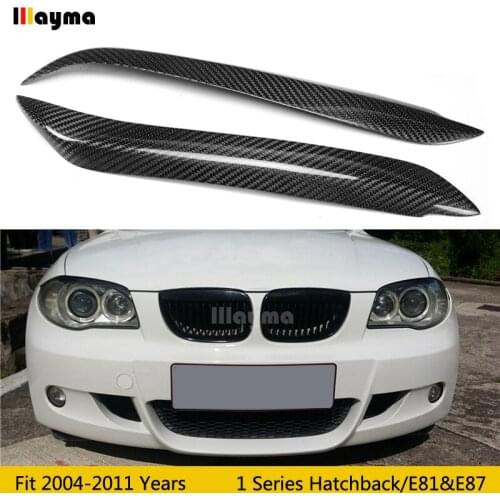 Carbon fiber Car Eyebrows For BMW 1 Series Hatchback E87 120i 130i 135i 2004-2011 year E81 car lamp eyelid front eyebrow