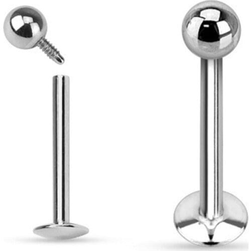 Free shippment 50pcs Body Jewelry 16G Balls Surgical Steel Lip Bar piercing Labret ring Ear Helix Cartilage Stud