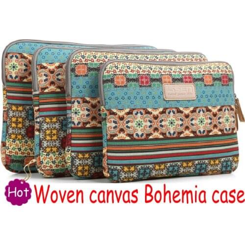 Bohemia Woven Weave knit canvas 8 9 10 11 12 13 14 15 17 inch Fashion Shockproof laptop notebook sleeve case bag