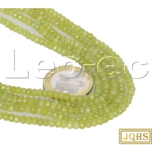 5psc 2X4mm AAA natural Faceted Rondelle dark green Peridot Gems Loose Beads for Jewelry Making Strand v1731