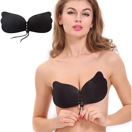 Bust Lift Breast Stickers Push Up Bra Adhesif Silicone Sticky Strapless Backless Bra Invisible Plunge Bras With Buckle For Women