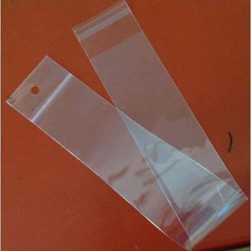 Long clear plastic hair packaging bags for hair extensions plastic bags with header and self adhesive seal Hair Extensions bags