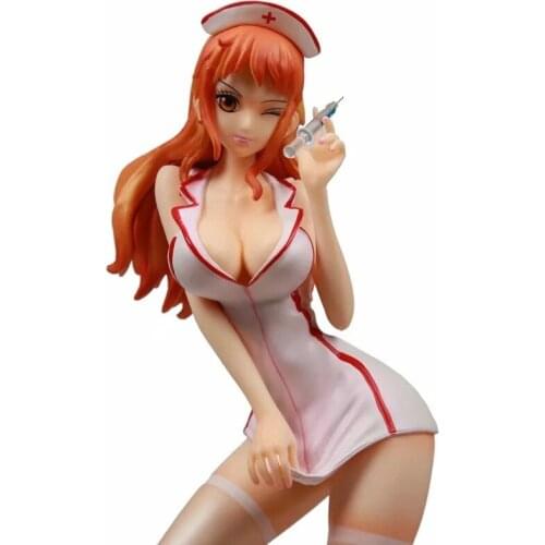 33CM One Piece Nami Figure PVC Action Anime Collection GK Nurse Nami Doll Model Toy For Children Gifts one piece figure
