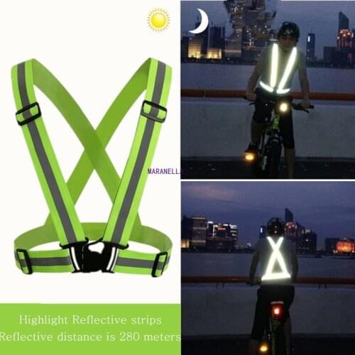 Elasticated Reflective Safety Bicycle Vest Strips Construction Traffic Visibility Security Jacket Reflective Straps Cycling Safe