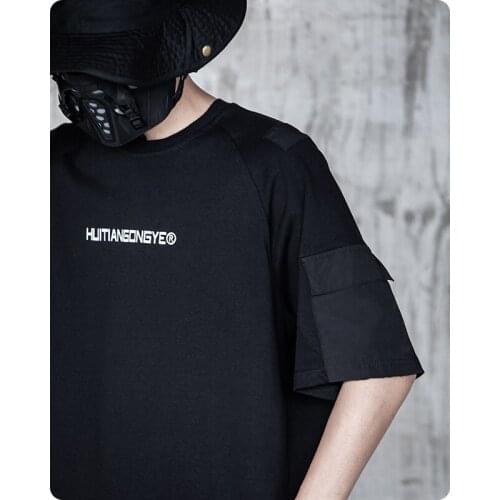 Summer short sleeve cotton T-shirt Mens clothes Harajuku Crew neck loose streetwear oversized tops Chic Gothic High street