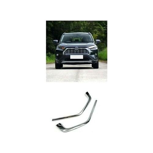 Chrome Front Center Grill Grid Grille Cover Trim 2pcs For Toyota RAV4 2019-2020