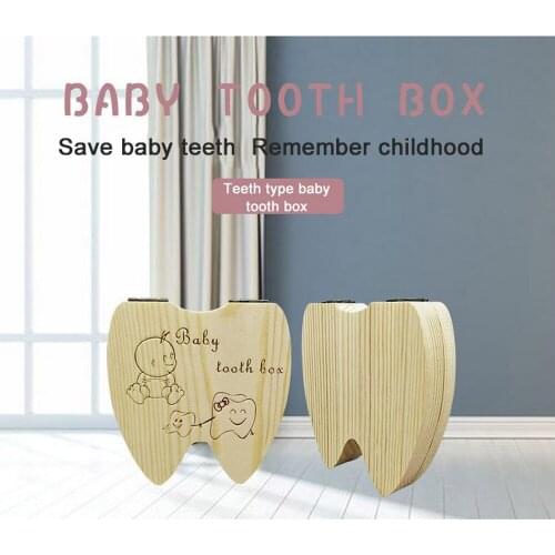 Tooth Storage Box Dental House Wooden Deciduous Teeth Box Fetal Hair Umbilical Cord Collection Box Infant Souvenir for Gift