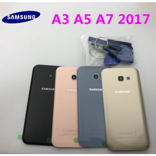 SAMSUNG Galaxy A3/A5/A7 2017 A320 A520 A720 Back Battery Cover Door Rear Glass Housing Case Replace Battery Cover+tools