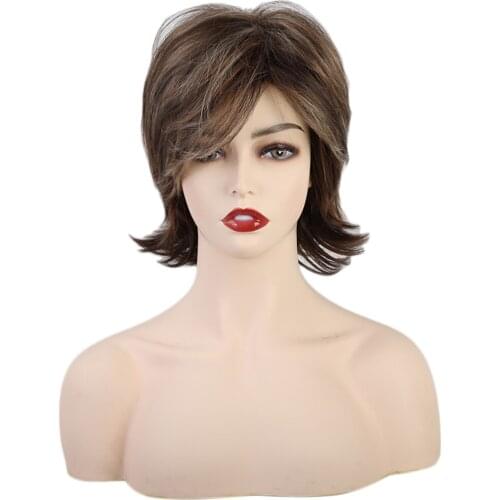 Fashion Retro Charming Women Short Layered Wigs for Costume Show Wedding