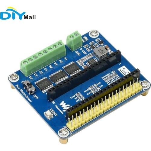 Waveshare DC Motor Driver Module For Raspberry Pi Pico Driving Up To 4x DC Motors For 2WD Or 4WD Driving I2C Control