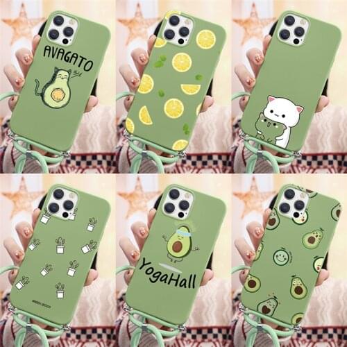 Soft TPU Case For Samsung A32 A52 A72 A50 A50s A20 A30 A40 A30s A20e A70 A71 S20 Ultra S10 S9 S8 Plus Necklace Lanyard Rope Case