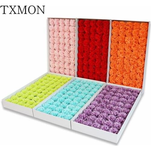 50pcs Carnation Soap Flower Head Soap Flowers Send Teacher Elder Mothers Day Bouquet Gift Box High-End Diy Material Decoration