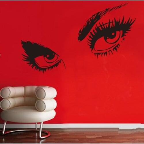 Newest Audrey Hepburn Black Sexy Eyes Large Wall Sticker Home Decor Living Bedroom Poster Removable Art Mural Carved Wall Decals