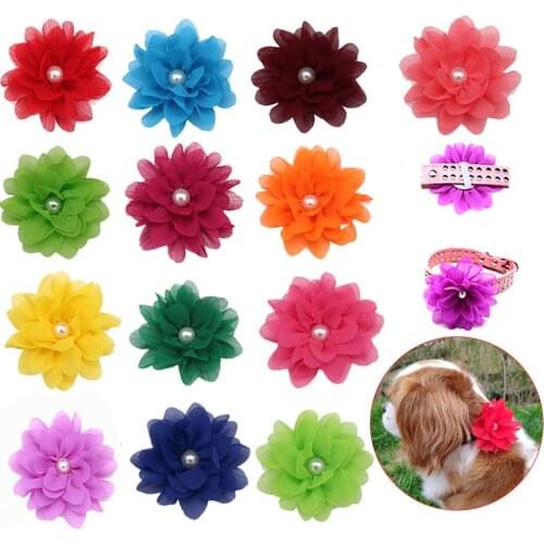 New Style Spring Pet Product 1Pcs Colorful Big Flower Dog Collar Charms Pet Grooming Accessories Collar Charms No Collar