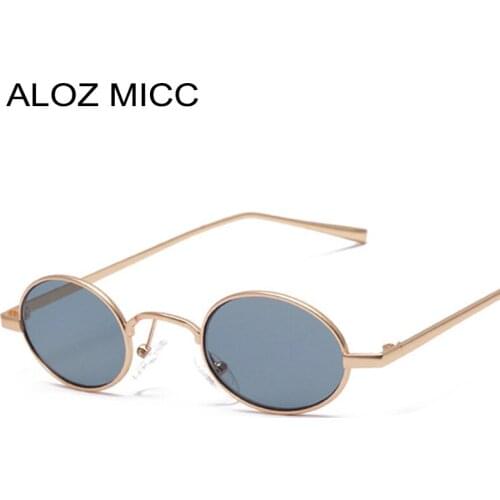 ALOZ MICC Newest Trending Sexy Small Oval Sunglasses Women Men Vintage Metal Frame Round Sun Glasses Female Shades UV400 Q386