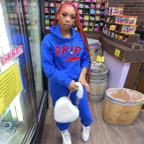 Casual Loungewear Two Piece Pant Suit Womens Costumes Letter Print Long Sleeve Hoody and Sport Trouser Autumn Winter Clothing