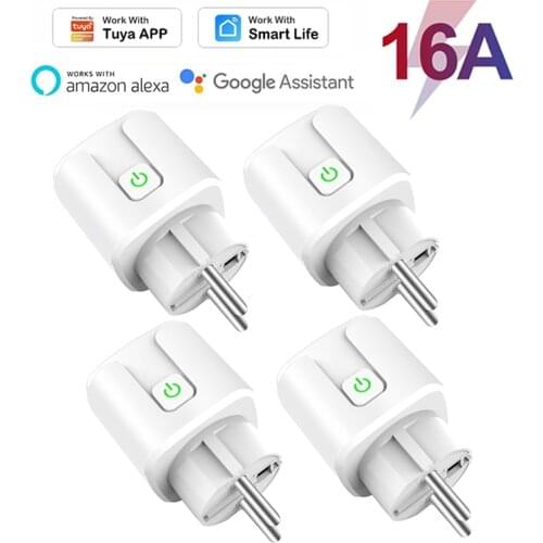 Tuya EU 16A Smart Plug WiFi Switch With Power Energy Monitor Function APP Remote Control Timer Work With Google Home Alexa
