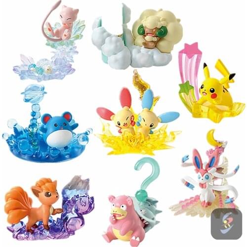 Tomy Pokemon Box Egg Food Play Pokemon Elf Eevee Pikachu Dream Mew Desktop Function 8 Decorations Toy