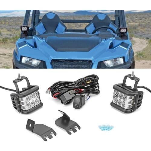 For POLARIS General 1000 General 2016-2020 Side Pillar 18W LED Light Pod Bracket w/ Wiring
