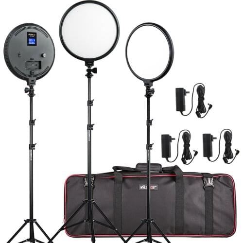 Viltrox VL-500T 2/3 PCS 25W Video LED Light Studio Bi-color Slim Dimmable Lamp + 3pcs light strand for Camera Facebook YouTube