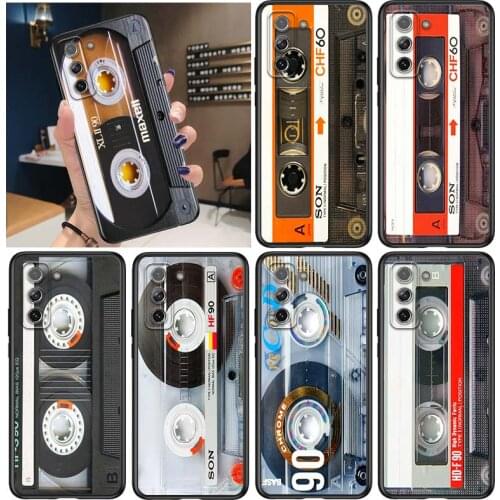 Vintage tape retro style for Samsung Galaxy S21 Ultra Plus Note 20 10 9 8 S10 S9 S8 S7 S6 Edge Plus Black Phone Case