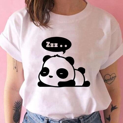 Cute Panda Tee shirts Women Little panda sleeping Printed Clothing Women Casual Y2k Fashion Comfy Arrivals Trendy Tshirt