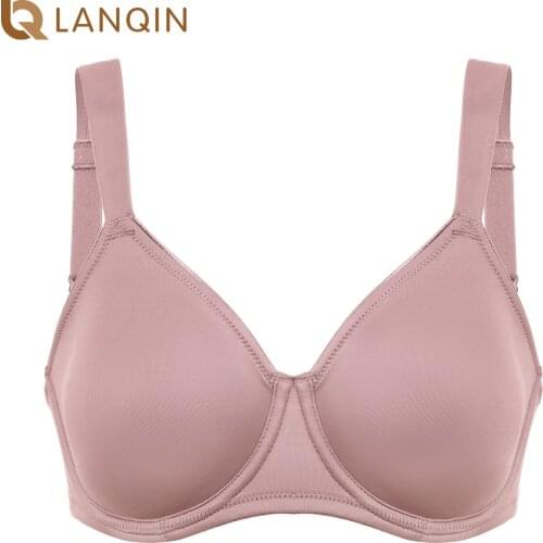 Womens Plus Size Non-padded Full Coverage Smooth Underwire Minimizer Bra