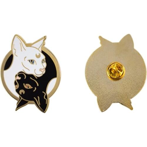 Artemis Luna Yin Yang Cat Hard Enamel Pin