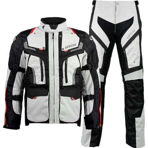 LYSCHY Winter Warm Breathable Man Woman Motocross Suits Waterproof Detachable inner liner CE Motorcycle Touring Jacket&Pants