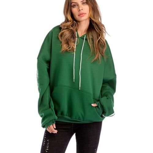 Zuolunouba 2019 Winter Clothes Women Hoody Plus Velvet Stripes Harajuku Stitching Occident Loose Pullover Female sweatshirt