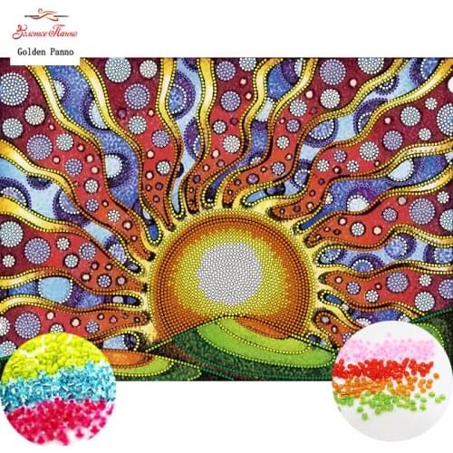 Golden Panno,beads,Needlework,DIY,bead Cross stitch ,Embroidery stitch,Precise Printed painting,sun Pattern 09