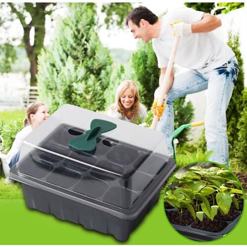 12 Hole Plant Seed Grow Box Nursery Seedling Starter Indoor Garden Yard Tray Hot Green House Seeding Box with Hole Seedling Box