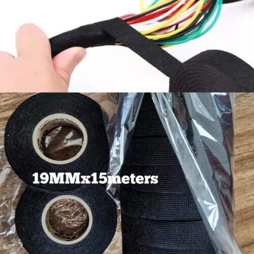 15 Meter Heat-resistant Flame Retardant Tape Coroplast Adhesive Cloth Tape For Car Cable Harness Wiring Loom Protection Tools