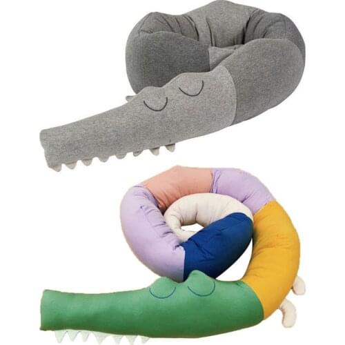 185cm Baby Bed Bumper Cartoon Crocodile Doll Cot Protector Infant Nursery Props