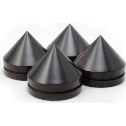 4 Pair Anti-Shock Ebony Spikes Stand W / Pad For CD Turntable Amplifier Speaker 33MM Amp cone speaker pad