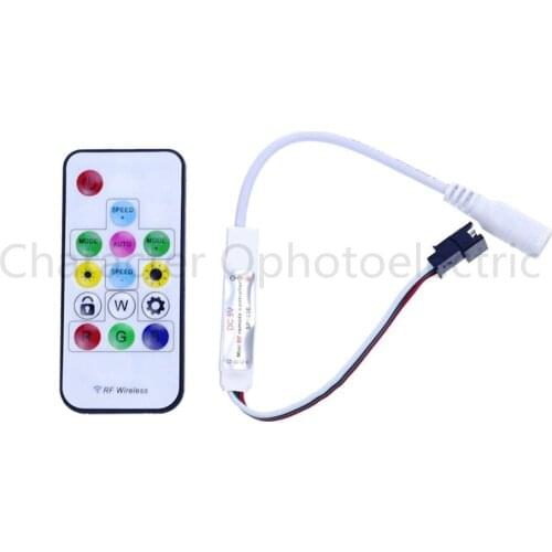 5 pcs SP103E DC5V/12v WS2801 WS2812B DC12V 2811 Mini Digital RGB LED Strip Controller 14Key RF Wireless Remote 2048Pixels LED