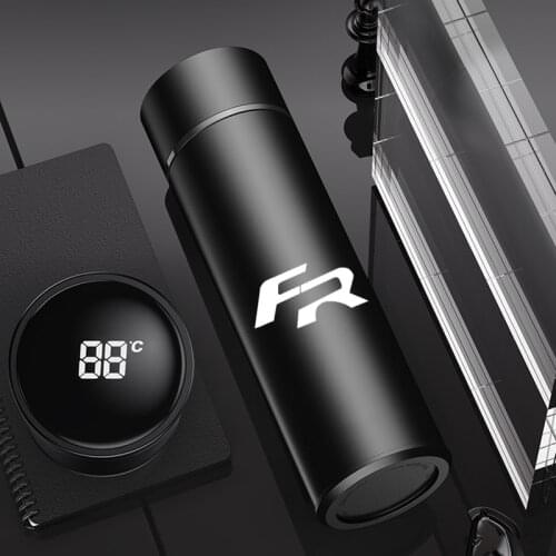 500ML Vacuum Stainless Steel Thermos Intelligent Temperature Display Water Bottle For SEAT FR Ibiza Leon Altea car accessories