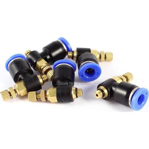 6mm Push in to Connect 5mm Threaded Quick Fittings Connector 5 Pcs