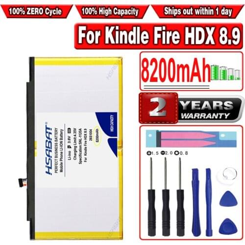 HSABAT 8200mAh 26S1004 Battery for AMAZON GPZ45RW GU045RW Kindle Fire HDX 8.9 for AMAZON 26S1004-A 58-000059 S12-T3-D