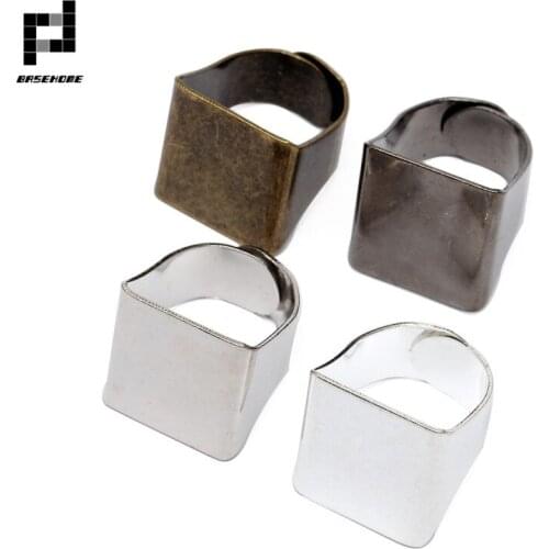 BASEHOME 5pcs/lot Rings Settings 19x20mm Cabochon Base Bezel Tray Fit DIY Finger Rings Accessories