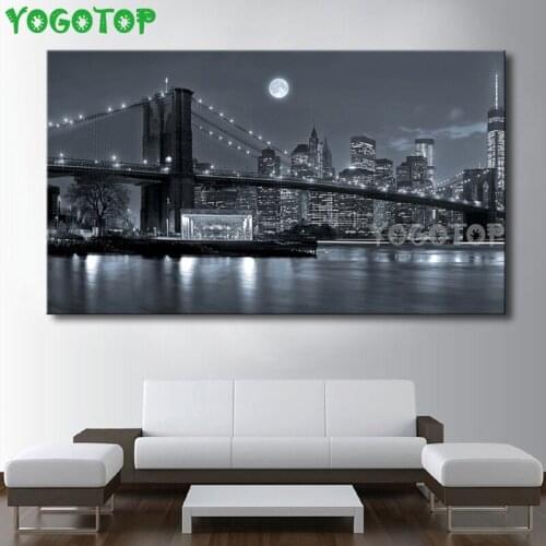 Large Modern Brooklyn Bridge Night View Landscape DIY Diamond Painting mazayka Diamond Embroidery 5D Full puzzle Mosaic YY4650