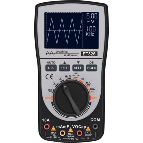 2in1 LCD Digital Oscilloscope Multimeter Current Voltage Frequency Tester Analog Bar Graph Waveform Display 20KHZ Bandwidth