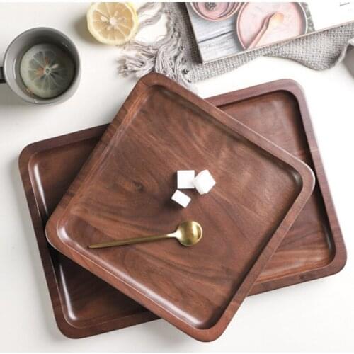 2 Sapes Wooden Serving Tray Wood Plate Tea Dishes Platter Food Plate Beef Steak Fruit Snack Tray Kitchen Utensils