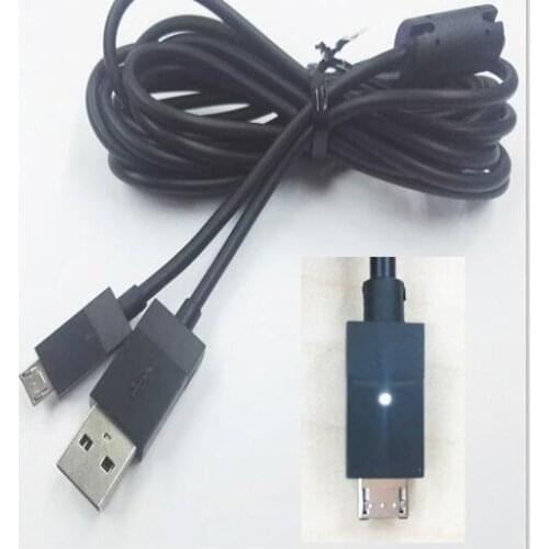 Micro USB Charger Data Cable for Xbox One Wireless Controller PSV2000 PS4 Dualshock4 Android Smartphone 2.7m with led