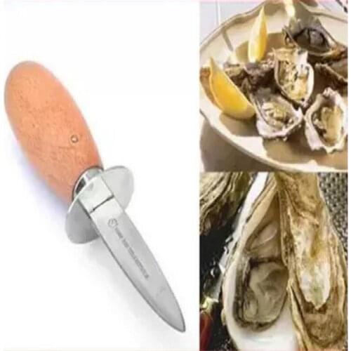 Kitchen Dining Kitchen Accessories 304 stainless steel wood handle Oyster knife Knives 2 pcs/lot free shipping